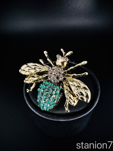 Kristall biene brosche damen - kristall,