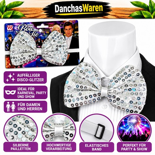 Pailletten fliege silber disco - pailletten,