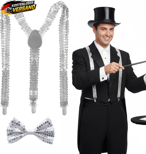 Glitzer krawatten set - glitzer, für