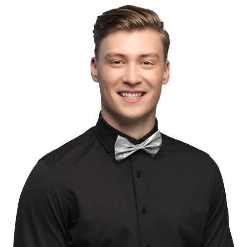 Glitzer fliege silber herren - glitzer,